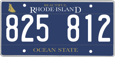 RI license plate 825812