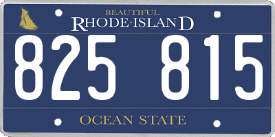 RI license plate 825815
