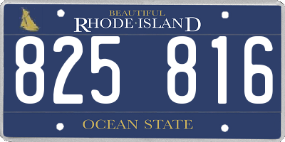 RI license plate 825816