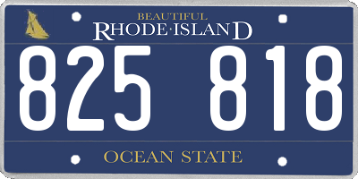 RI license plate 825818