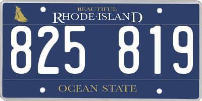RI license plate 825819
