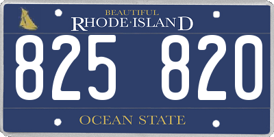 RI license plate 825820