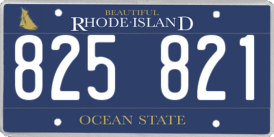 RI license plate 825821