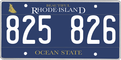 RI license plate 825826