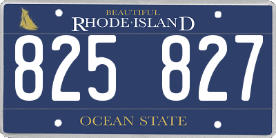 RI license plate 825827