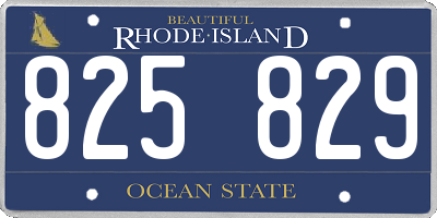 RI license plate 825829