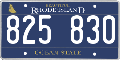 RI license plate 825830