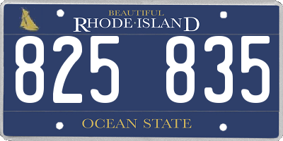 RI license plate 825835