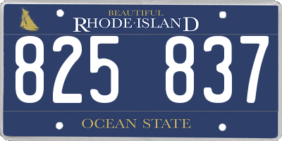 RI license plate 825837