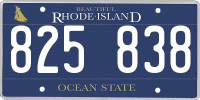 RI license plate 825838