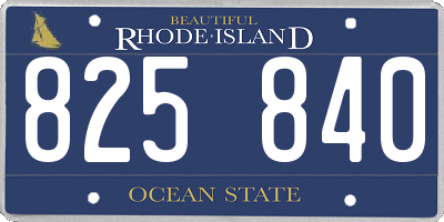 RI license plate 825840