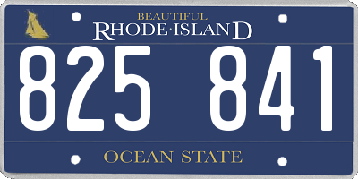 RI license plate 825841