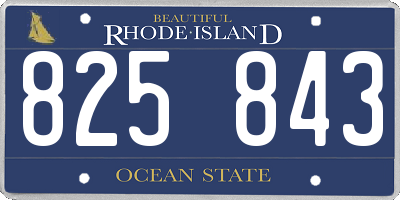 RI license plate 825843