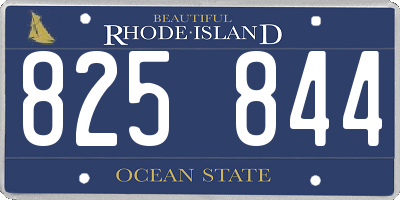 RI license plate 825844