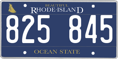 RI license plate 825845