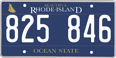 RI license plate 825846