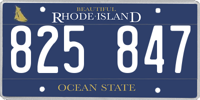RI license plate 825847