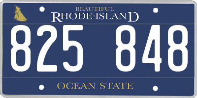 RI license plate 825848