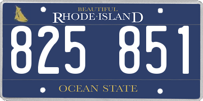 RI license plate 825851