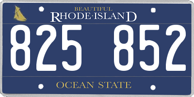 RI license plate 825852