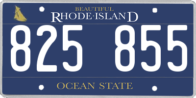 RI license plate 825855