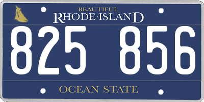 RI license plate 825856