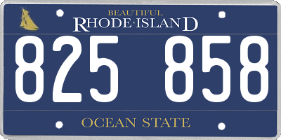 RI license plate 825858