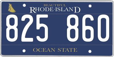 RI license plate 825860