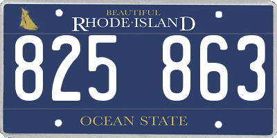 RI license plate 825863