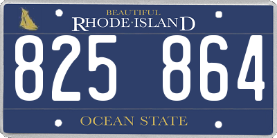 RI license plate 825864