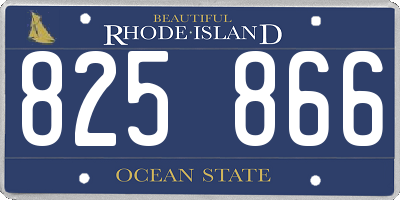 RI license plate 825866