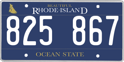 RI license plate 825867