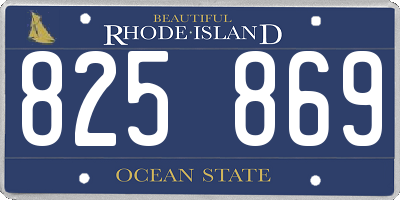 RI license plate 825869