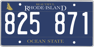 RI license plate 825871
