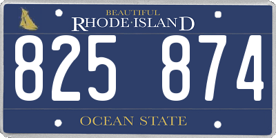 RI license plate 825874