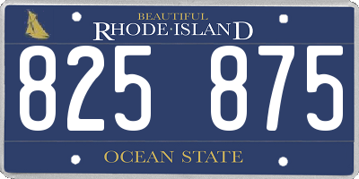 RI license plate 825875