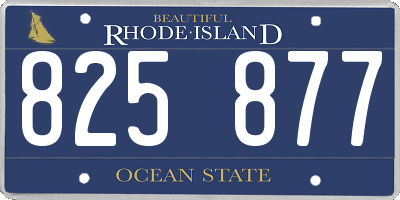 RI license plate 825877
