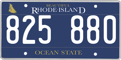 RI license plate 825880
