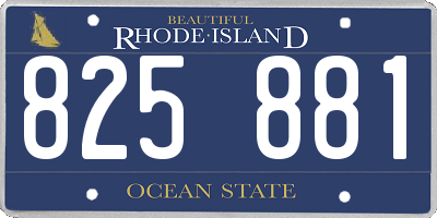 RI license plate 825881