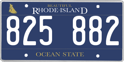 RI license plate 825882