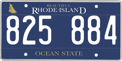 RI license plate 825884