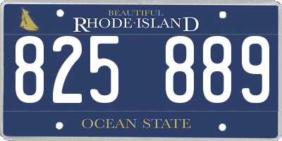 RI license plate 825889