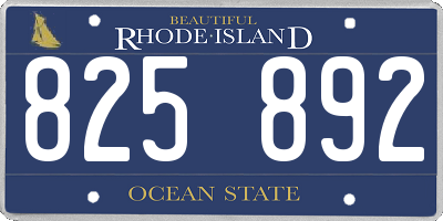RI license plate 825892