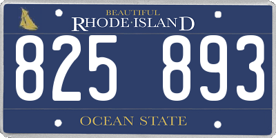 RI license plate 825893