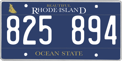 RI license plate 825894