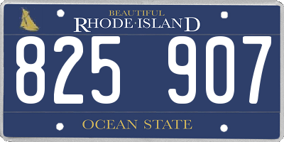 RI license plate 825907