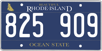 RI license plate 825909