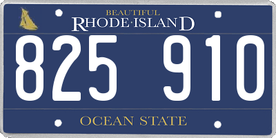 RI license plate 825910