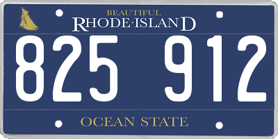 RI license plate 825912