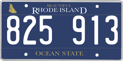 RI license plate 825913